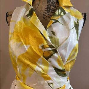 Shelby & Palmer Yellow Floral Midi Dress